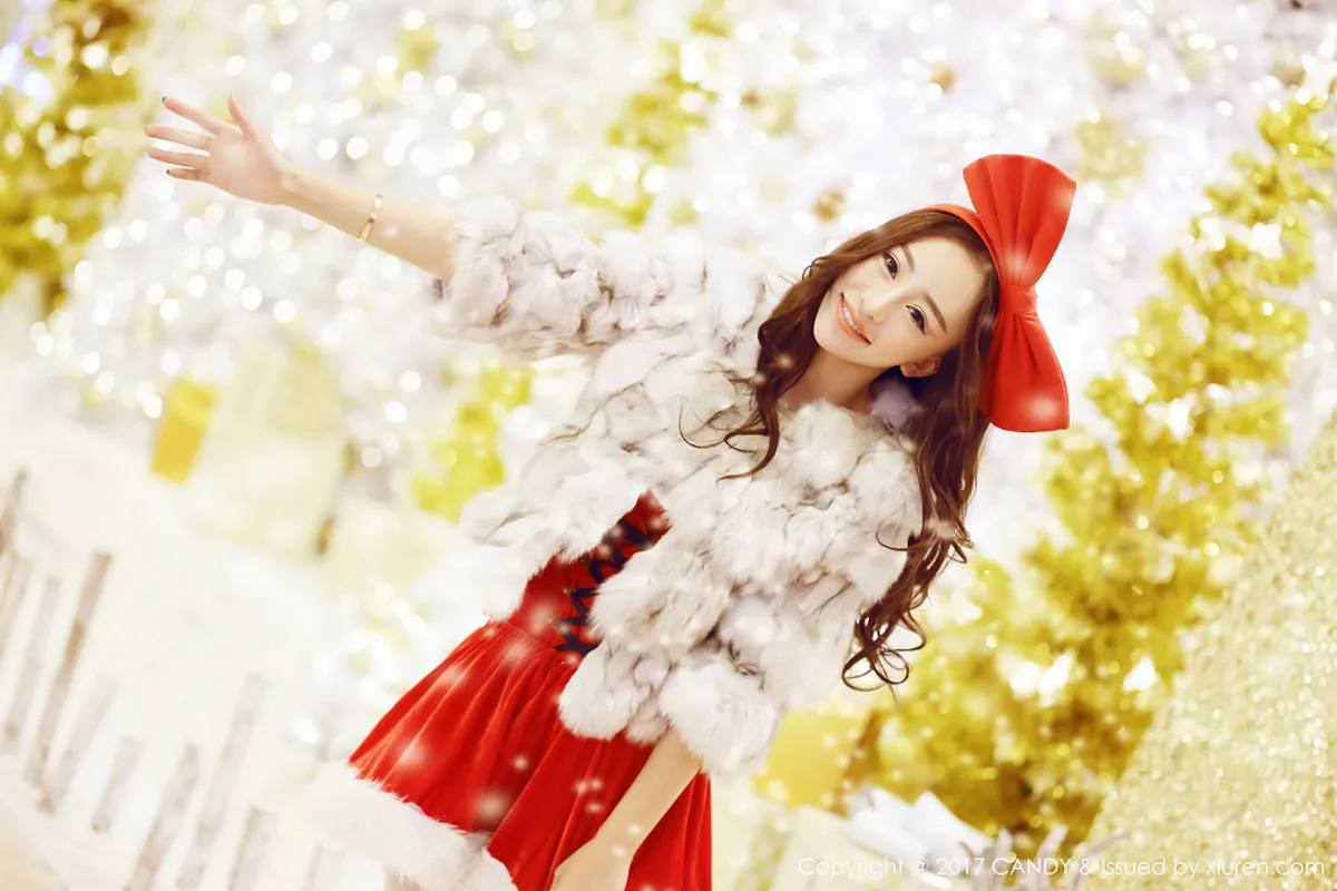 秀人集.com_[Candy糖果画报]Vol.047_网红馆模特合集圣诞主题红色圣诞女郎爆乳诱惑写真38P