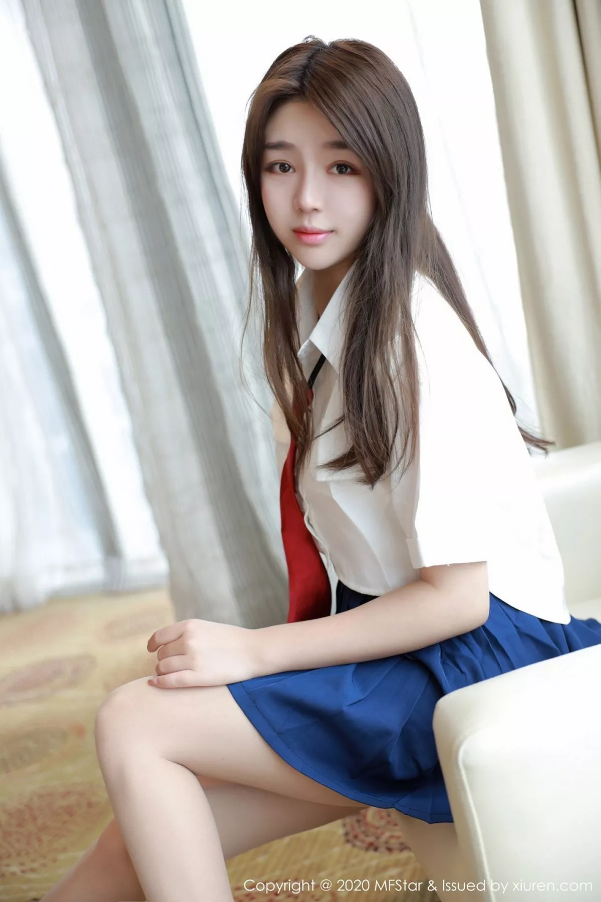 秀人集.com_[MFStar模范学院]Vol.362_嫩模梦梵私房性感JK制服露蕾丝内裤秀翘臀诱惑写真53P