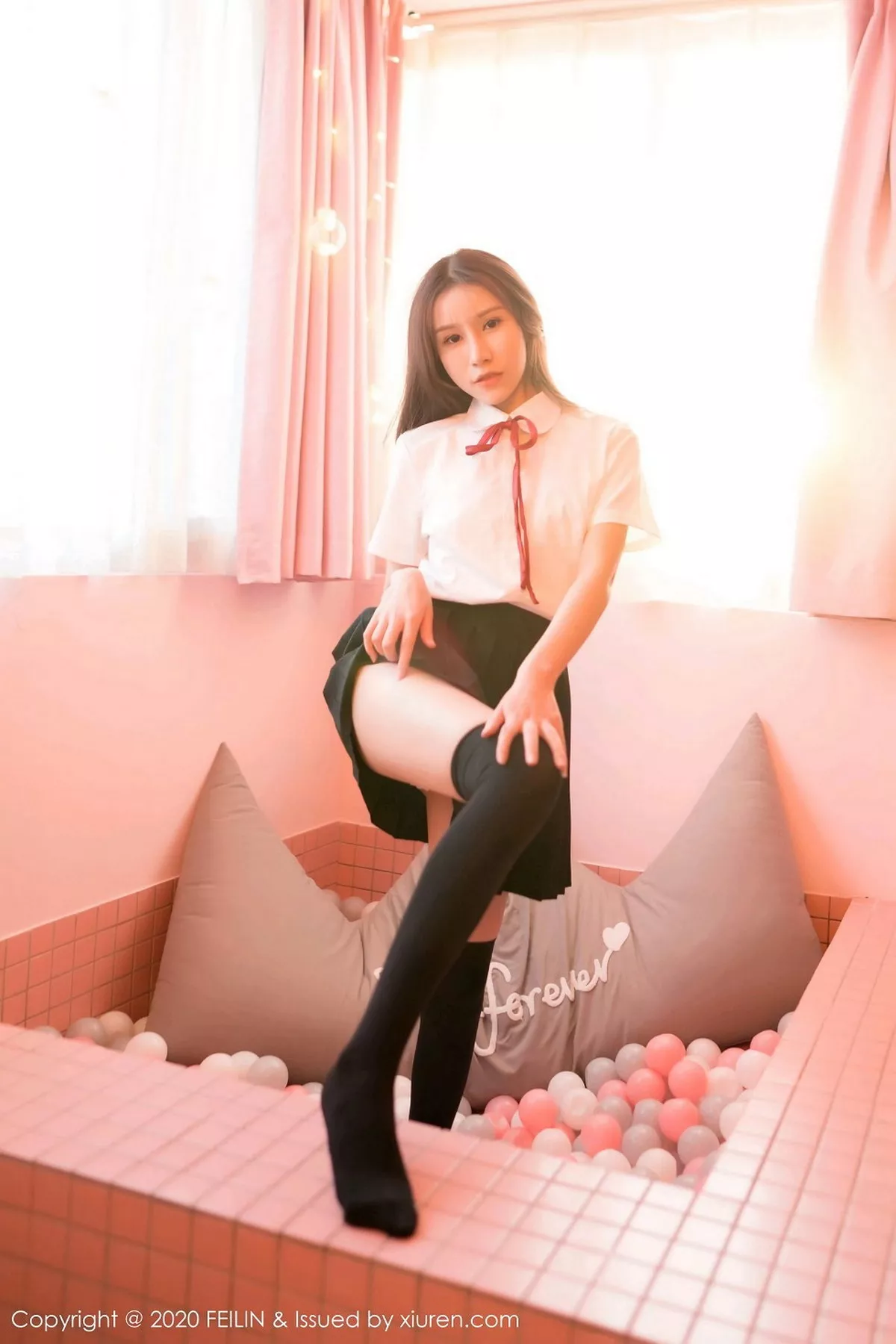 秀人集.com_[FeiLin嗲囡囡]VOL.361_嫩模苻苓私房波波池性感JK制服半脱露火辣身材诱惑写真59P