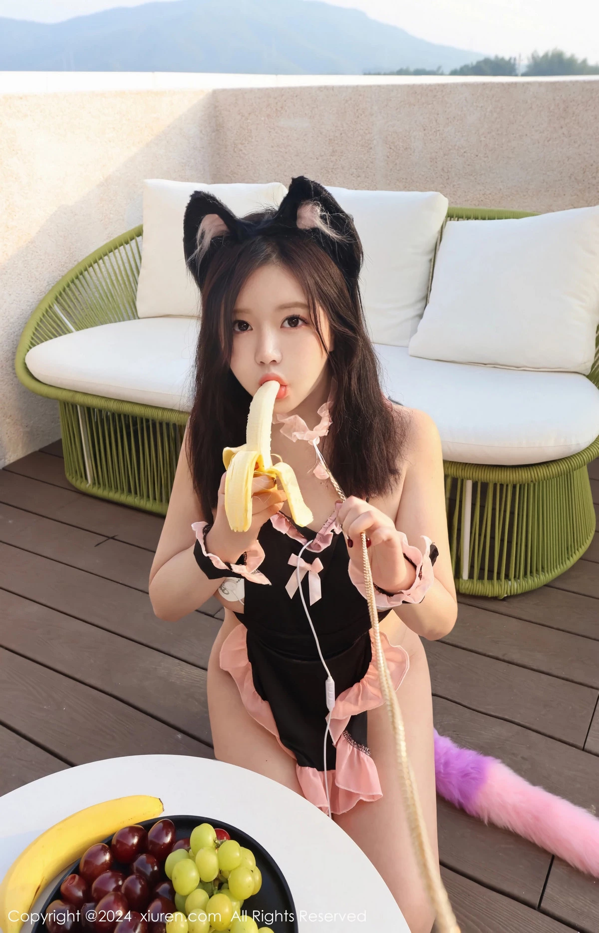 秀人集.com_[XiuRen秀人网]No.9559_模特小薯条nienie性感白色制服+粉色猫女郎服饰秀完美身材诱惑写真57P