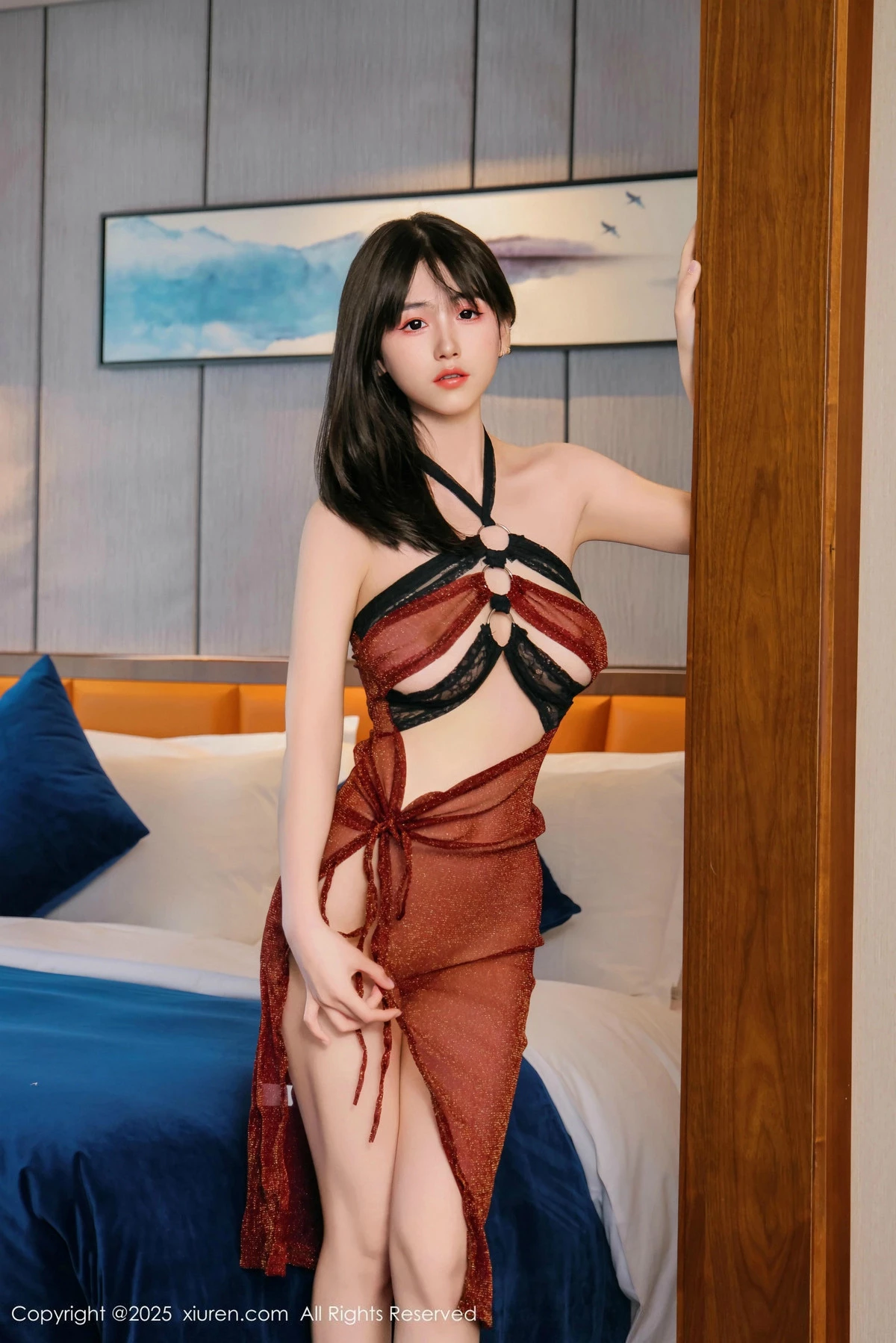 秀人集.com_[XiuRen秀人网]No.9804_模特奶芙乔乔性感红黑薄纱古装服饰半脱秀凹凸身材撩人诱惑写真81P