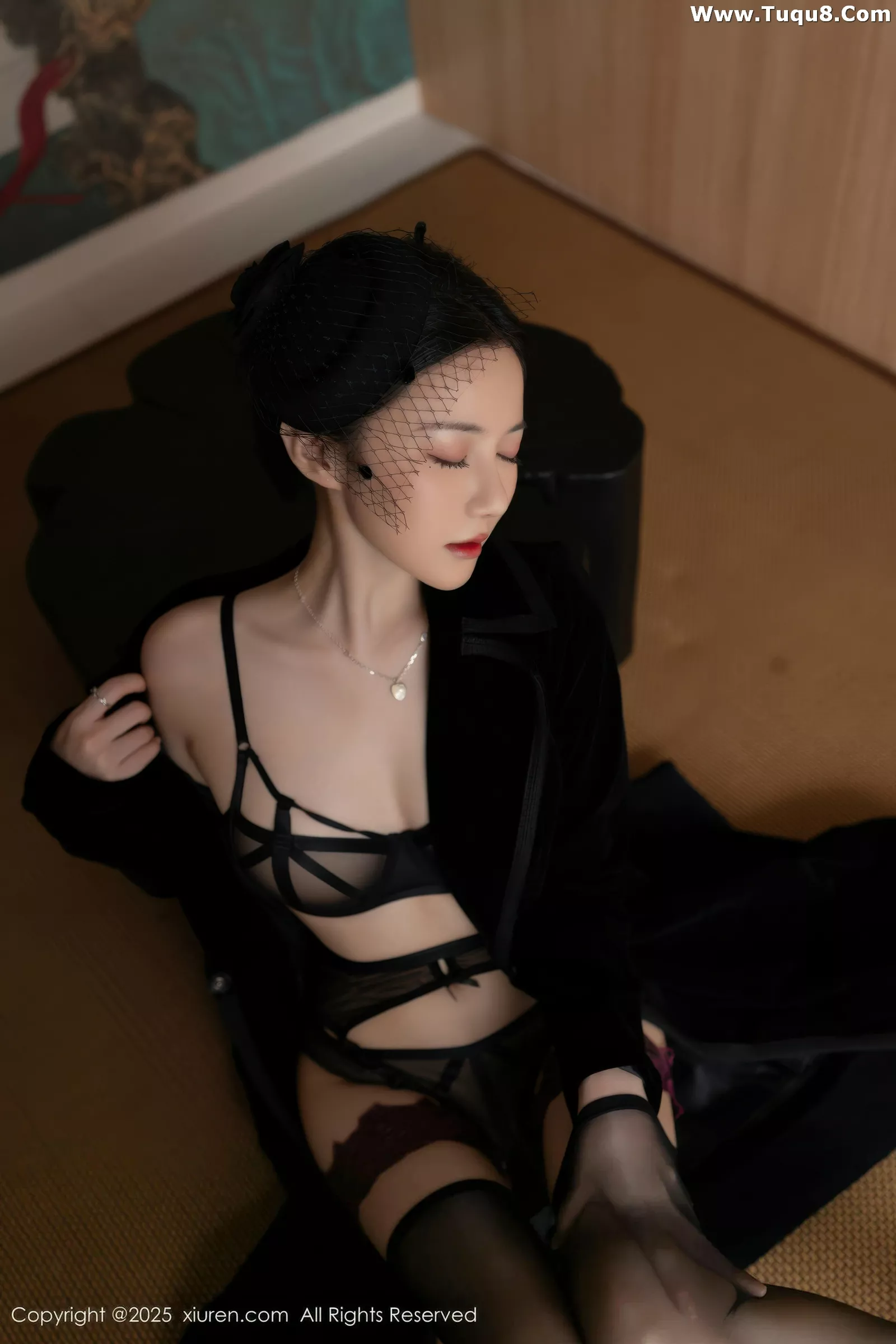 秀人集.com_[XiuRen秀人网]No.10564_模特鱼子酱Fish性感黑色情趣内衣配黑丝吊袜秀曼妙身姿诱惑写真80P