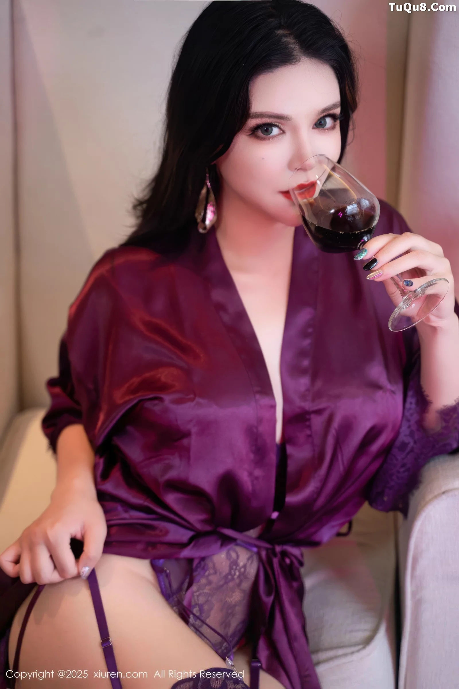 秀人集.com_[XiuRen秀人网]No.10700_模特伊丽莎有点白性感紫色睡袍露紫色情趣内衣秀豪乳诱惑写真60P