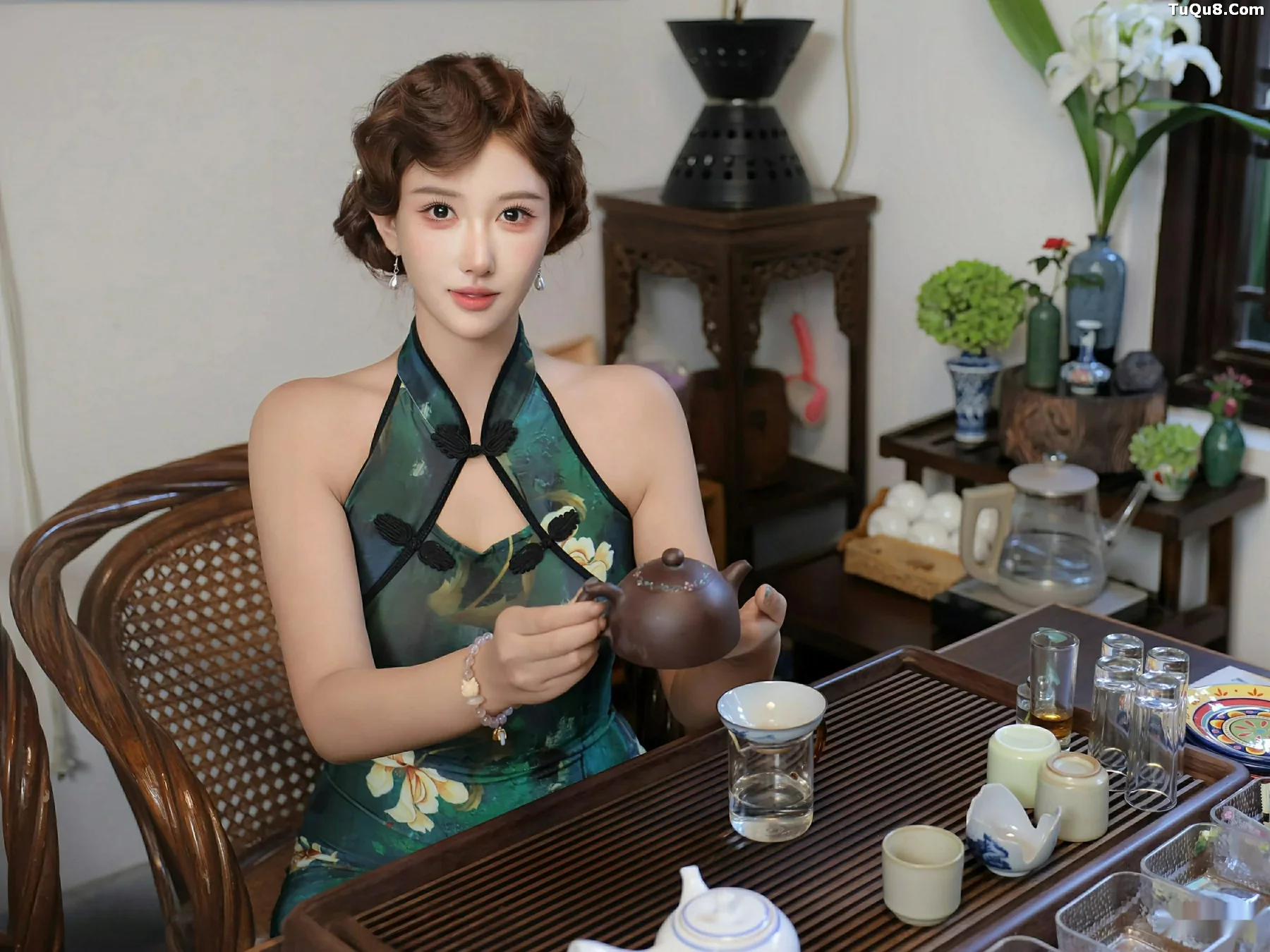 秀人集.com_[XiuRen秀人网]No.10815_模特金允希Yuki性感绿色旗袍配超薄肉丝秀丰腴身材迷人诱惑写真78P