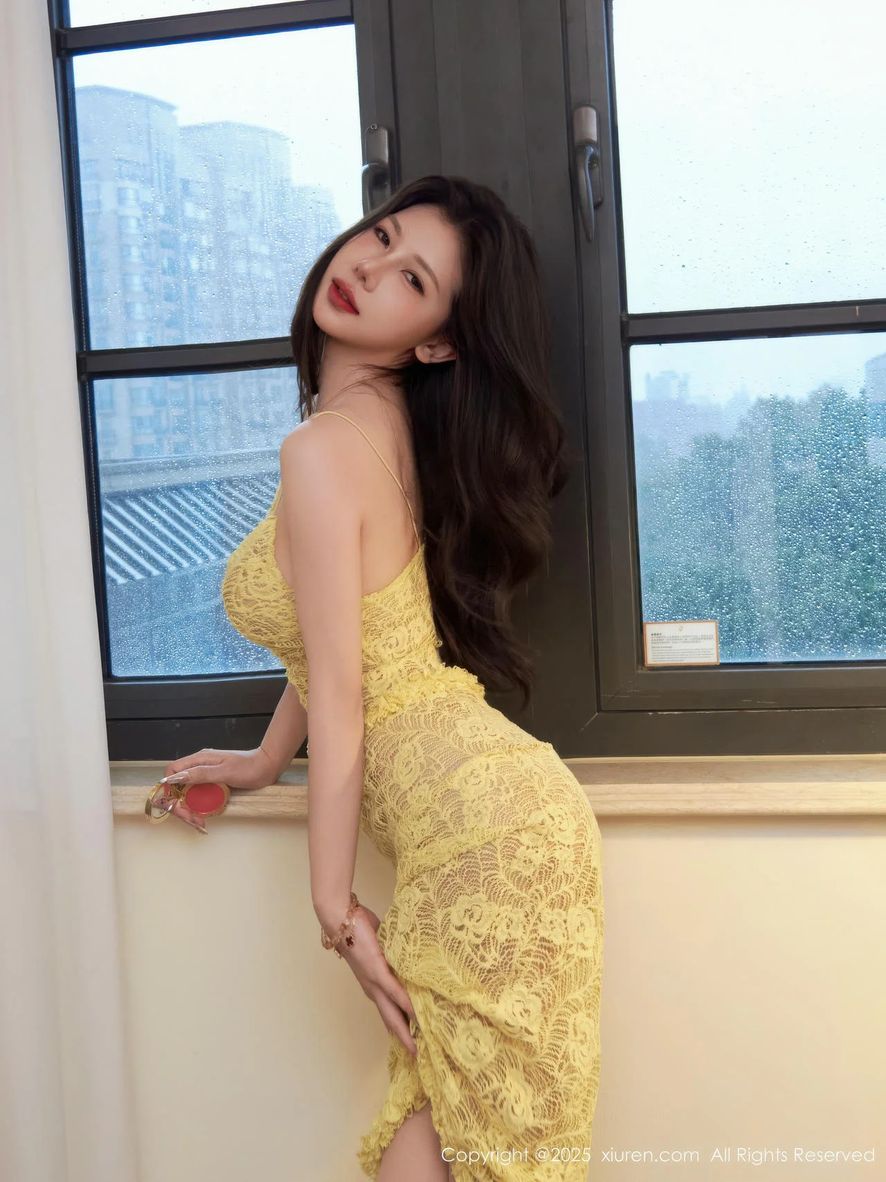 秀人集.com_[XiuRen秀人网]No.10879_模特尹甜甜sunny性感淡黄蕾丝裙配超薄肉色秀完美身材诱惑写真82P