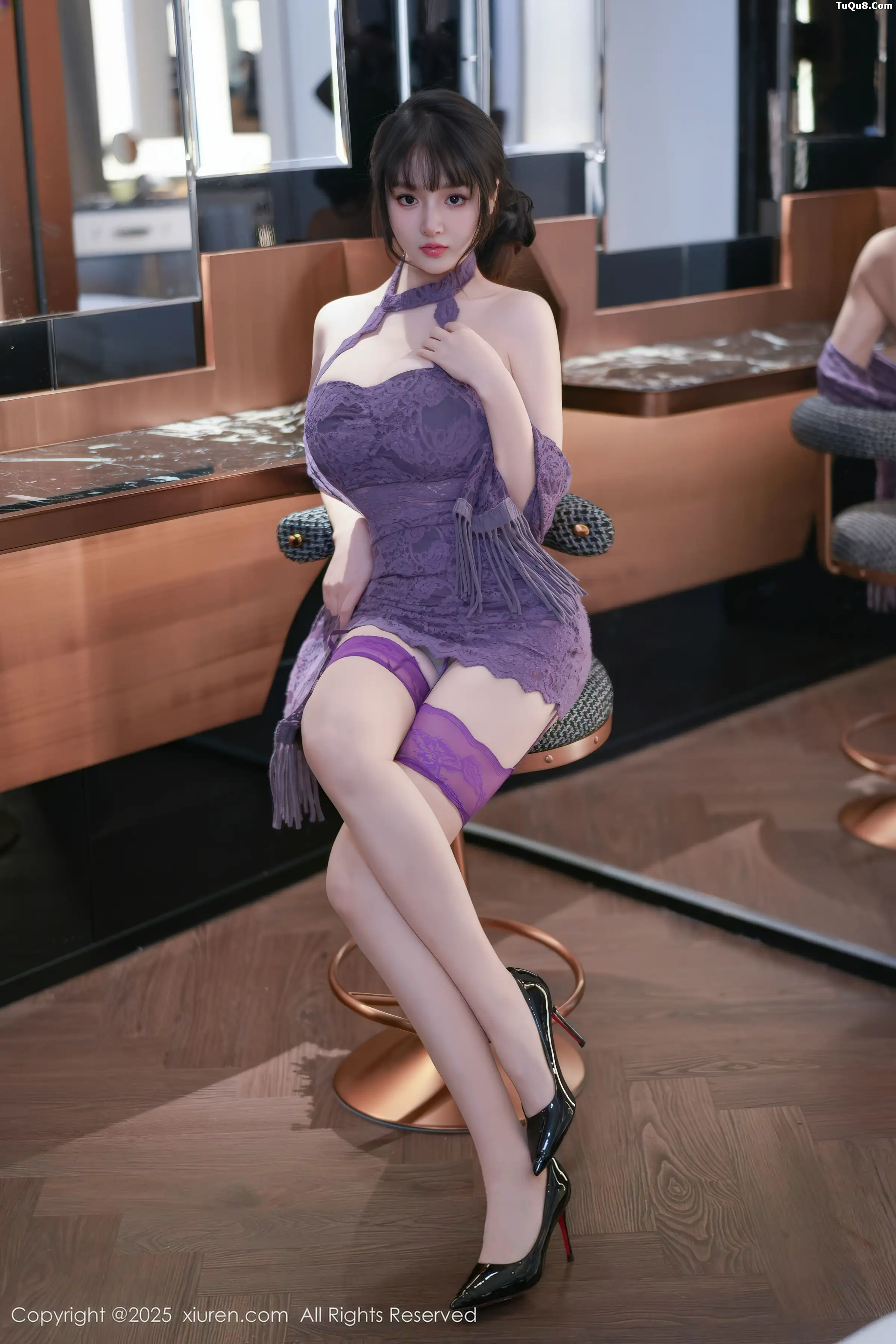 秀人集.com_[XiuRen秀人网]No.11057_模特沈南汐RuRu性感紫色连衣短裙配紫丝吊袜秀凹凸身材诱惑写真72P