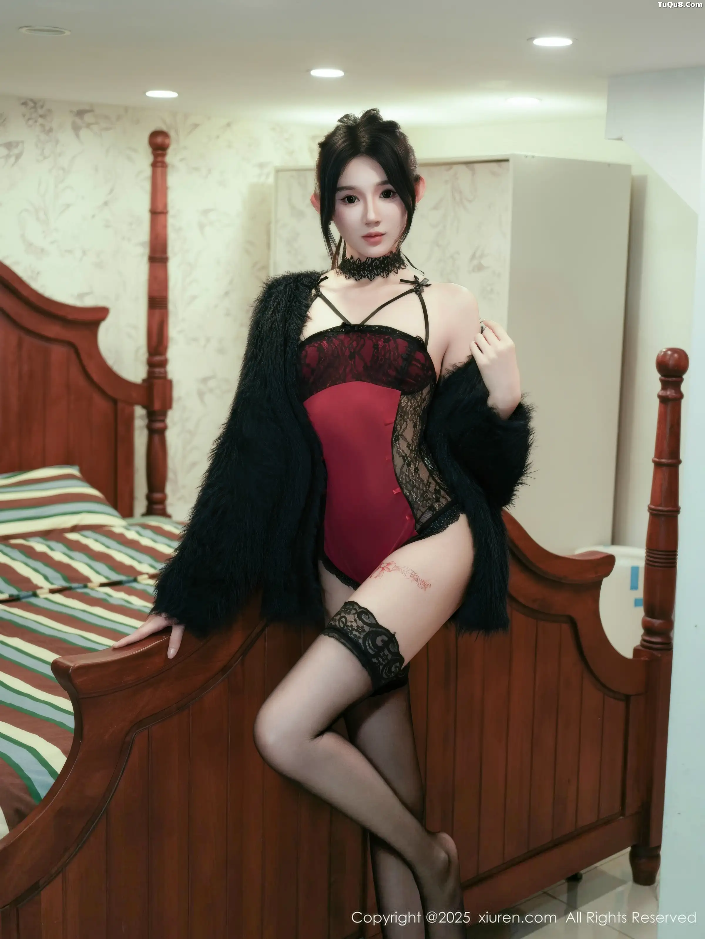 秀人集.com_[XiuRen秀人网]No.11072_模特桃子姐姐性感红色吊带配黑色丝袜秀高挑曼妙身材诱惑写真85P