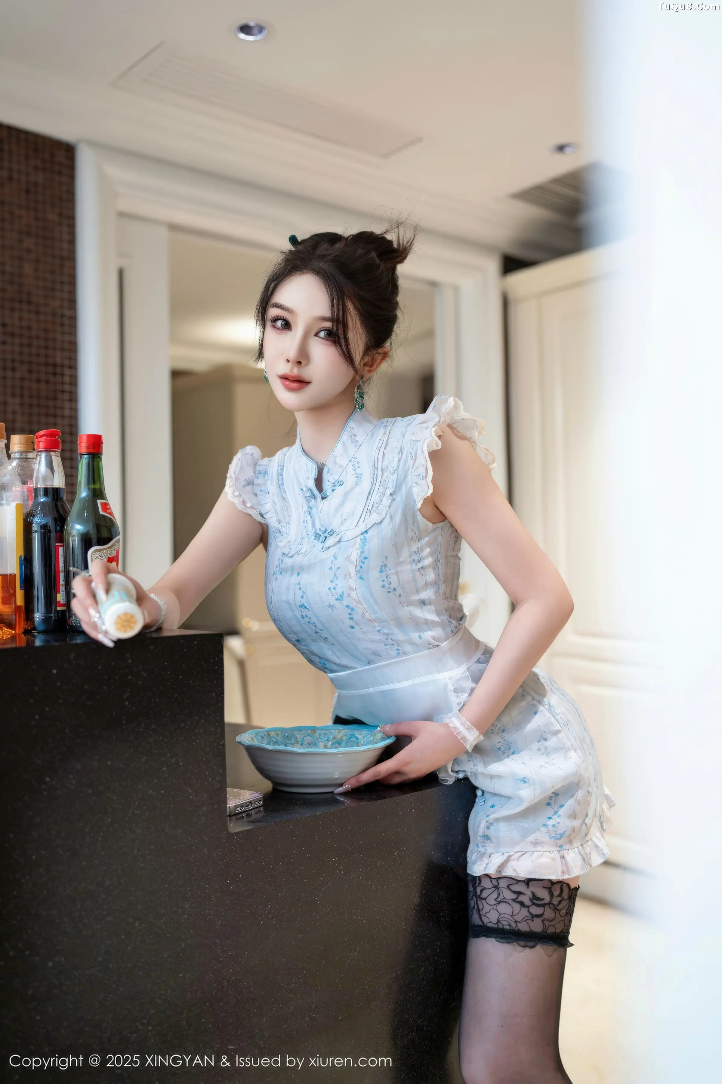 秀人集.com_[XINGYAN星颜社]VOL.444_女神李丽莎性感蓝色情趣女仆装配黑丝吊袜秀丰满身材诱惑写真72P